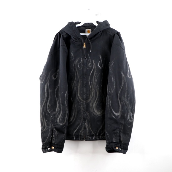 Vintage Carhartt Distressed Fire Flames Jacket